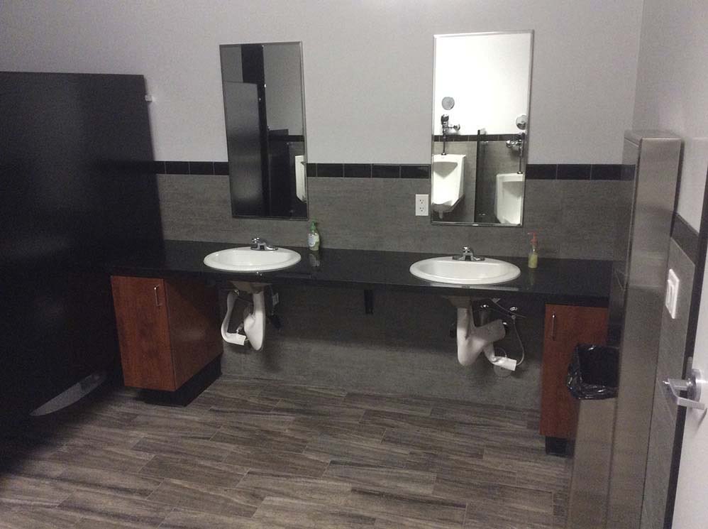 RSD Headquarters: Restroom with double vanity